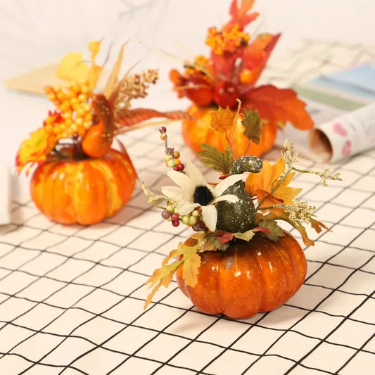Halloween Simulation Pumpkin Table Ornament Maple Leaf Pomegranate Peaceful Pleasures Health and Wellness