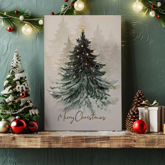 Modern Minimalist Farmhouse Elk Snowman HD Canvas Wall Art Holiday Vibes Poster for Bedroom Living Room Decor Peaceful Pleasures Health and Wellness