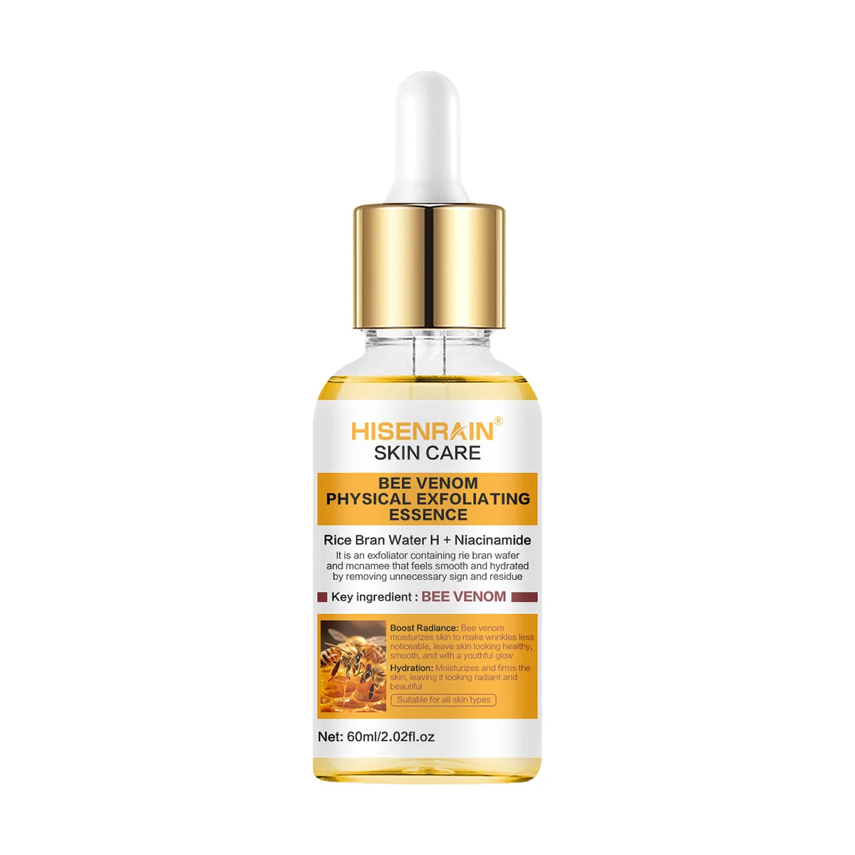 HISENRAIN Honey Niacinamide & Peptide Exfoliating Serum - Gentle Physical Face Scrub for Brightening, Hydrates & Smooths Skin. Peaceful Pleasures Health and Wellness 60ml