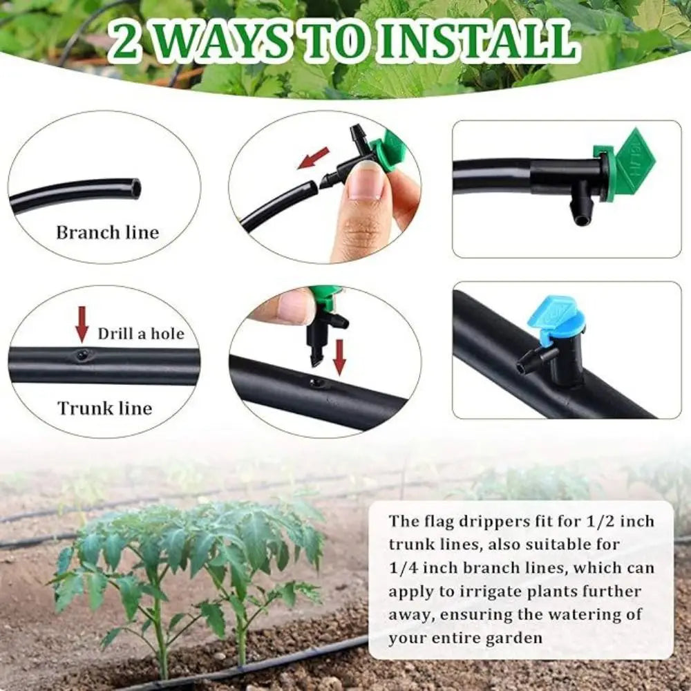 Adjustable Garden Drip Emitters 4/8/16 L/H – 50-Pack