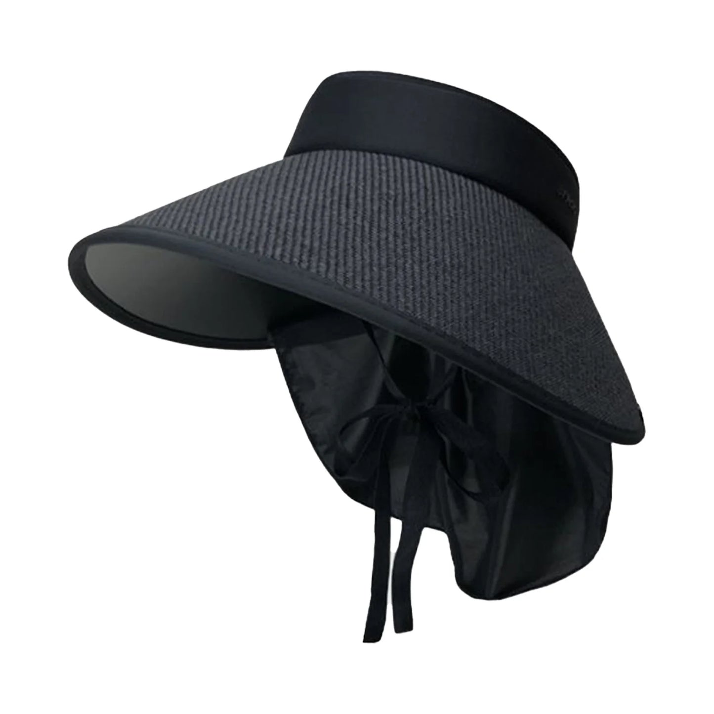 Straw Visor Hats for Women Wide Brim Summer UV Protection Ponytail Hat for Summer Spring Fall Beach Peaceful Pleasures Health and Wellness Black