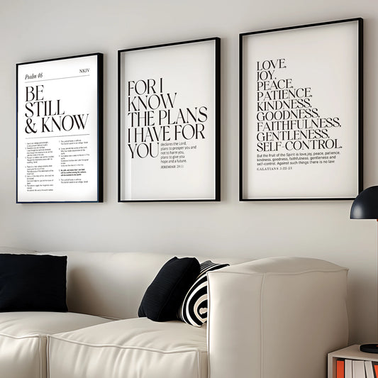 Christian Bible Verse Wall Art Print Canvas Painting Poster Picture For Prayer Room Living Room,Bedroom Home Decor Baptism Gift Peaceful Pleasures Health and Wellness G3585-3pcs 50x70cm No Frame