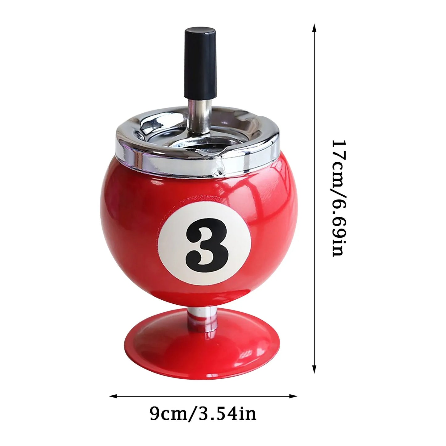 Ashtray Billiard Ashtray with Lid Windproof Automatic Extinguishing Decorative Ashtray for Home Restaurant KTV Bar Cigar Ashtray Peaceful Pleasures Health and Wellness