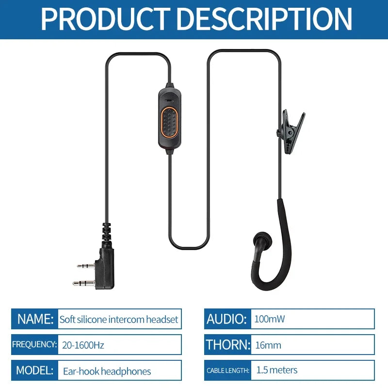 New Baofeng 780 Headset Mic earphone For BaoFeng UV-5R UV-5RH UV-21 PRO Quansheng UV-K6 Walkie Talkie Two Way Radio Accessories Peaceful Pleasures Health and Wellness