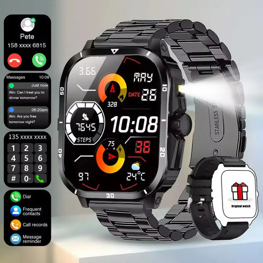Military Smartwatch 2.01" HD Bluetooth Call Waterproof | Men Military Smartwatch Peaceful Pleasures Health and Wellness