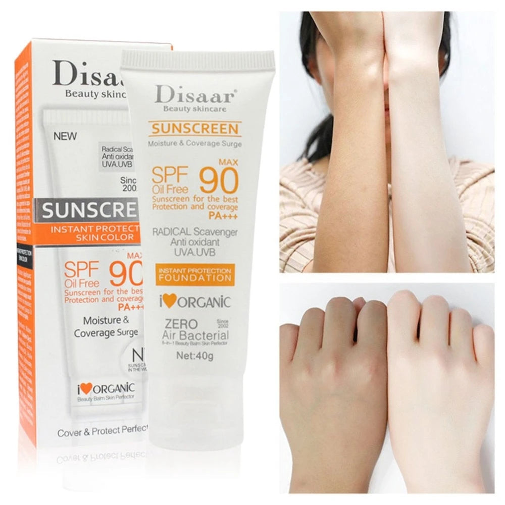 Facial Moisturizing Sunscreen SPF 90 Waterproof All-round UVA UVB Blue Light Resistance for Outdoor Sports Cycling Swimming Peaceful Pleasures Health and Wellness