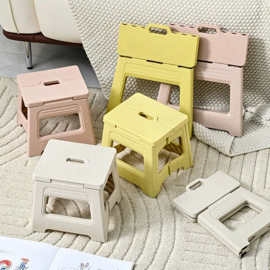 Lightweight Folding Step Stool – Non-Slip Plastic Kitchen Stool