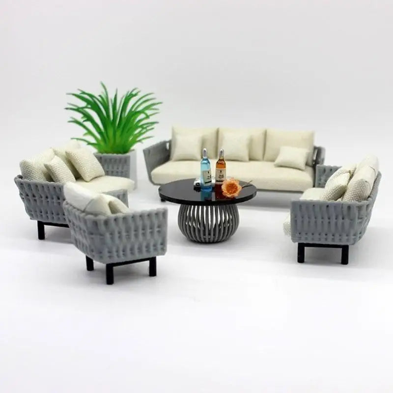 Miniature Sofa & Pillow – 1:20 1:25 1:30 Scale Dollhouse Furniture