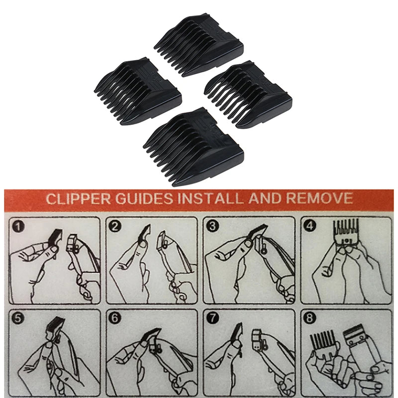 4-Piece Hair Clipper Guide Comb Set – Trimmer Attachments