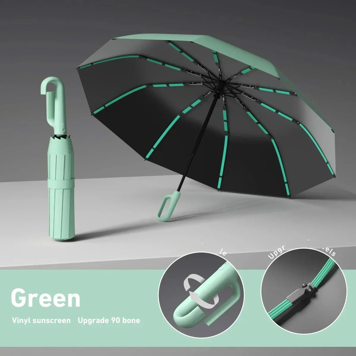 Extra Large Automatic Folding Umbrella – 20 Ribs Double Canopy