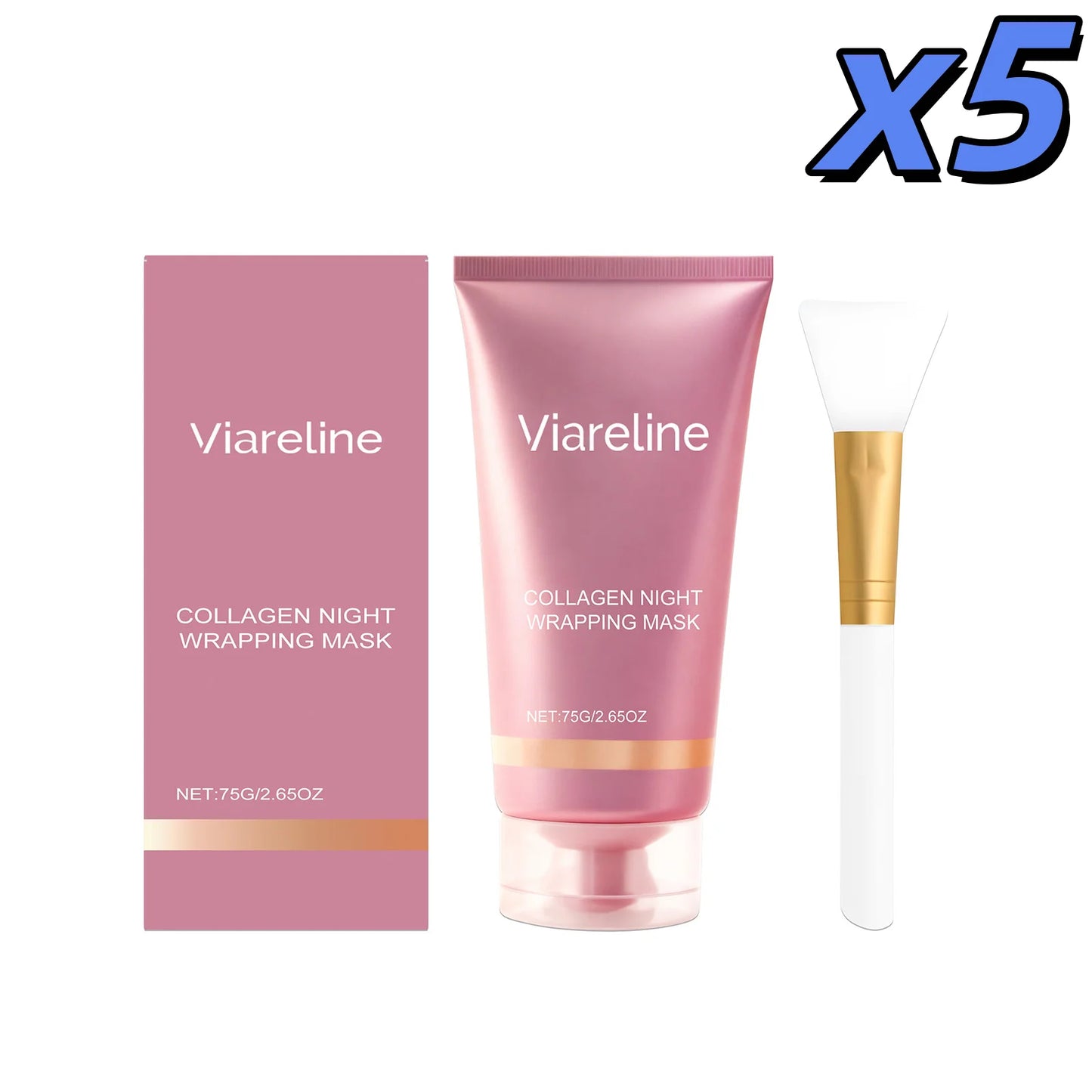 Collagen Facial Mask Brightening Moisturizing Firming Fade Fine Lines Improve Dullness Smoothing Glowing Wrapping Peel-Off Mask Peaceful Pleasures Health and Wellness 375g boxed