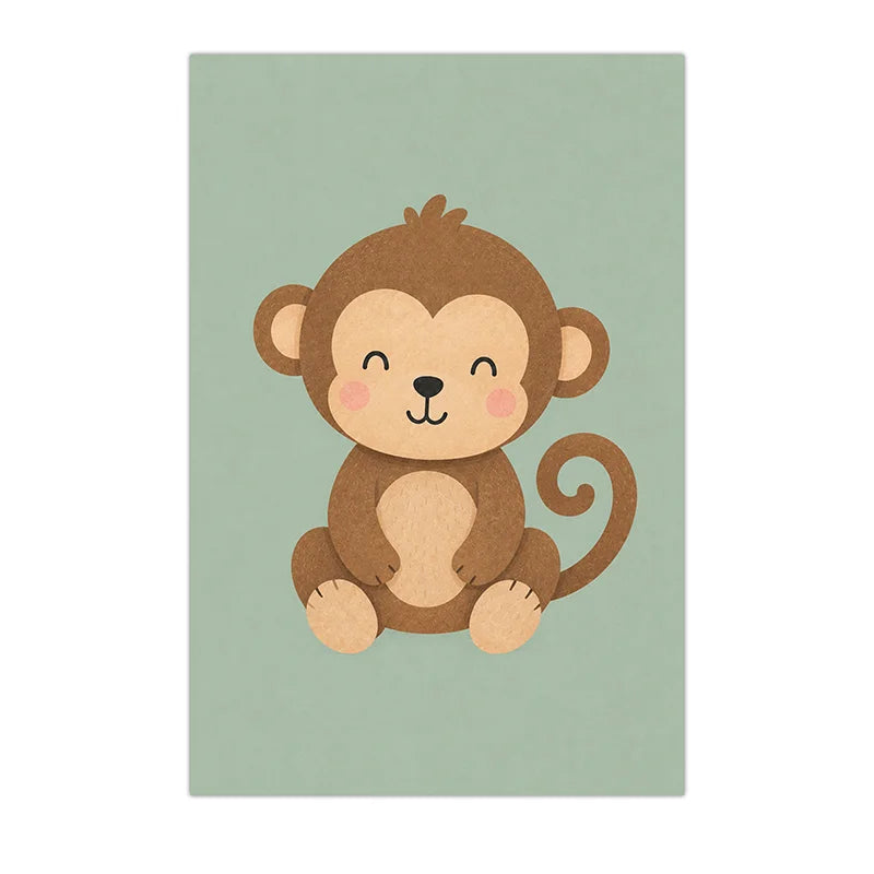 Nursery Animal Wall Art Cute Wildlife Canvas Painting Nordic Poster Print For Kids Bedroom Wall Decor Peaceful Pleasures Health and Wellness
