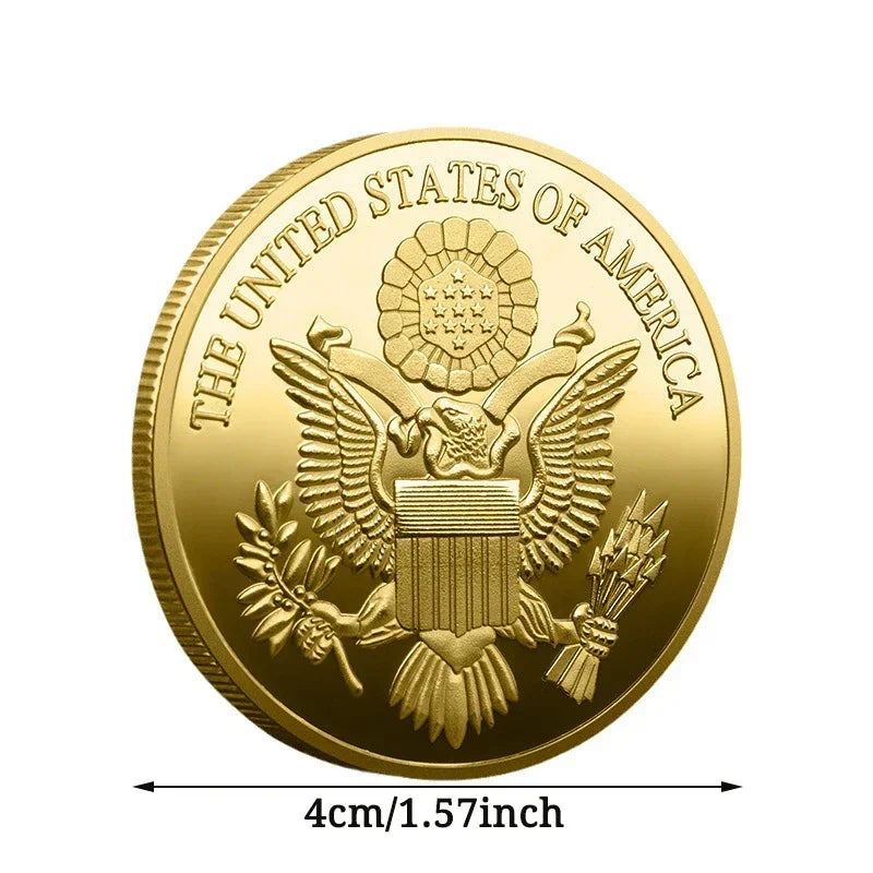 Souvenir Coin American Eagle of Liberty Commemorative Coin Double Eagle Lucky Gold Silver Coin Commemorative Medal Peaceful Pleasures Health and Wellness