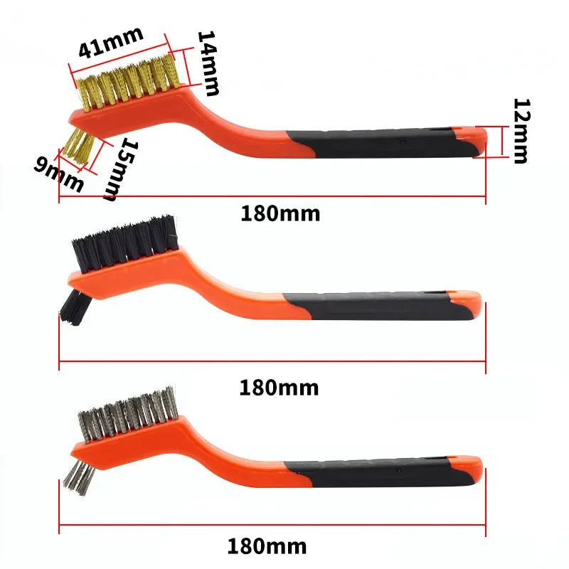 3-Piece Wire Brush Set – Stainless Steel & Brass Cleaning Brushes