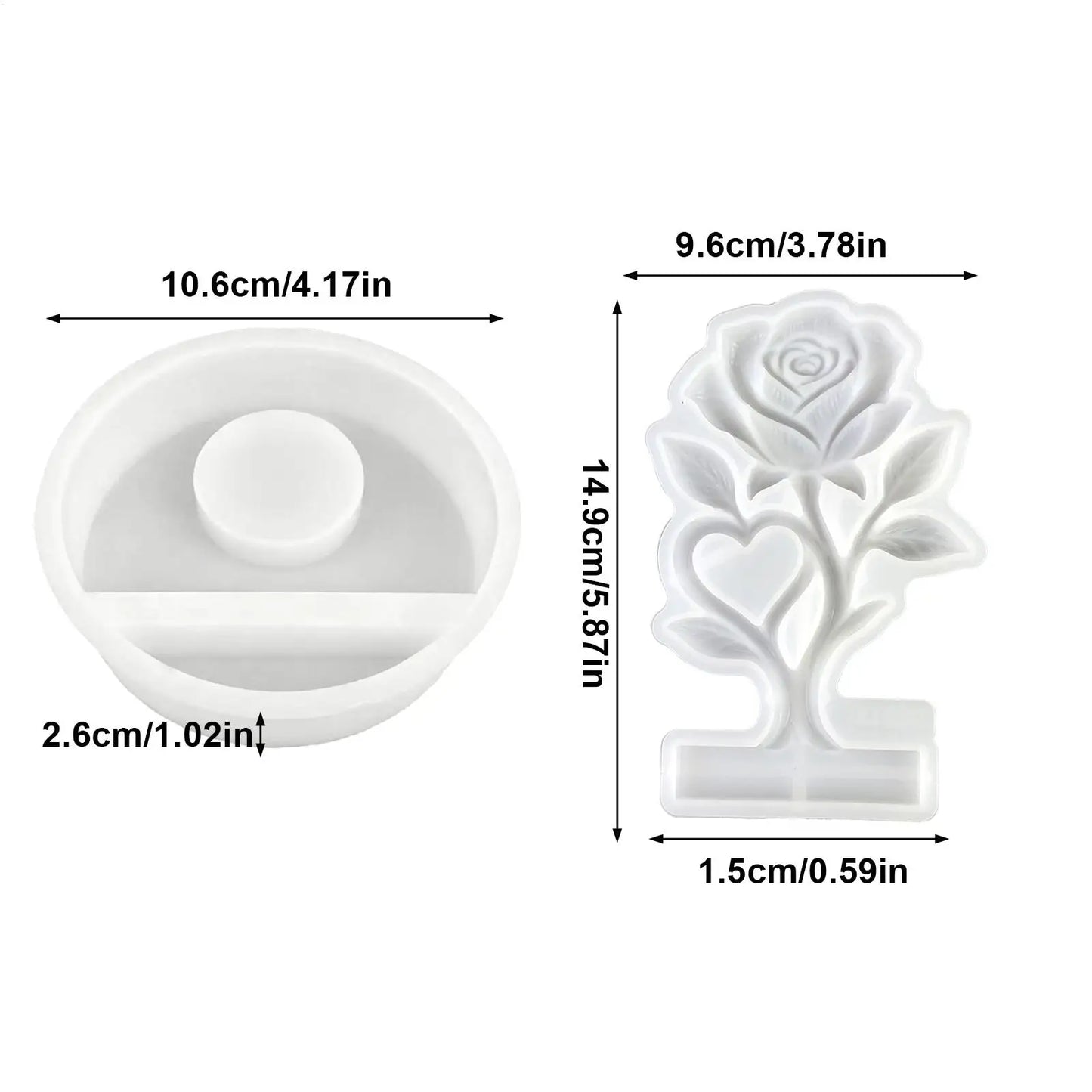 Resin Molds Silicone Rose Non-Stick Reusable Making Tea Light Candles Holder Epoxy Mold for DIY Crafts Home Decor Table Peaceful Pleasures Health and Wellness
