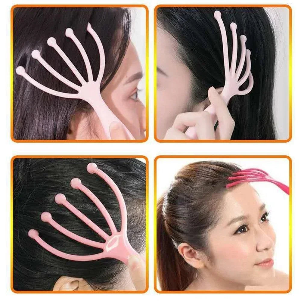 Head Massager Instrument for Scalp Stress Relax, Neck Massage, Pressure and Itch Relief, Pain Relief, Octopus Spa Peaceful Pleasures Health and Wellness