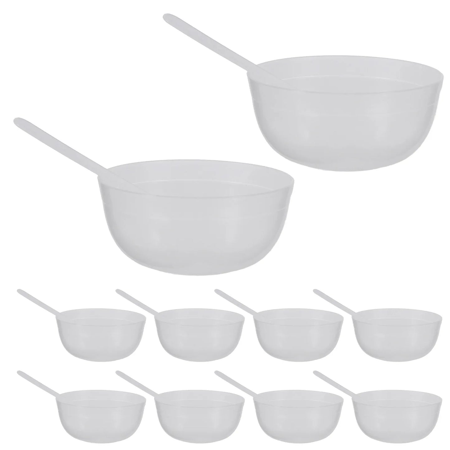 10Pcs Mixing Bowls for Crystal Mud Premium Plastic Containers Non Scratch Light Weight Adjustable Angle Washable Craft Peaceful Pleasures Health and Wellness