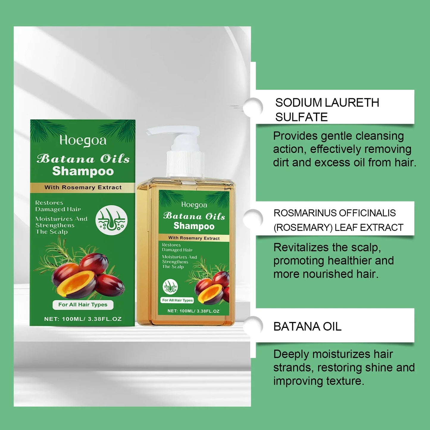 HOEGOA Pure Batana Shampoo – Strengthen & Restore All Hair Types