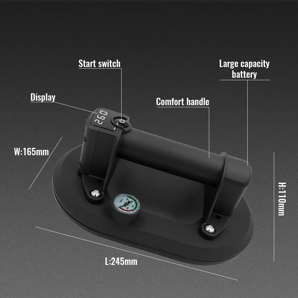260kg Heavy Duty Air Pump Electric Vacuum Suction Cup Lifter for Granite Glass Tile Moving Installation Repair Peaceful Pleasures Health and Wellness