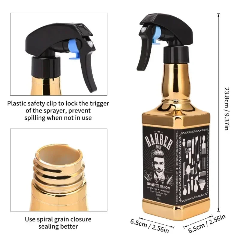 500ML Plating Barber Haircut Spray Bottle Empty Continuous Atomizer Water Sprayer For Salon Hairdresser Accessories Barber Tools Peaceful Pleasures Health and Wellness