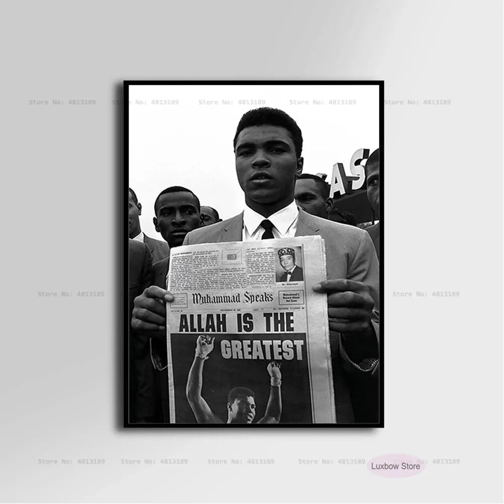 Muhammad Ali Inspirational Boxing Legend Canvas Poster HD Wall Decor for Living Room Home Decor Classic Motivational Print Peaceful Pleasures Health and Wellness 5 20x30cm Unframed