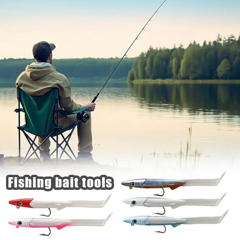 Soft Fishing Lures Kit Artificial Bait With VMC Hook 12cm 26g 2pcs/Pack Body Soft Lure for Freshwater Saltwater Fishing Peaceful Pleasures Health and Wellness