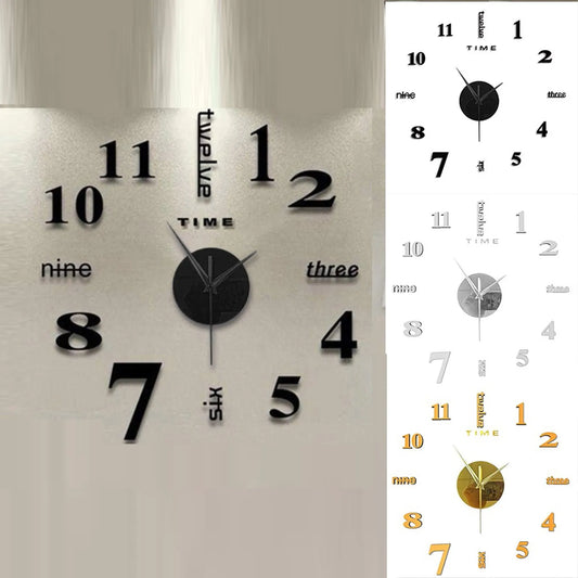 2024 New Creative Wall Clock Living Room DIY Wall Sticker Clock Mute Wall Clock Home Decorate Wall Digital Clock Needle Watch Peaceful Pleasures Health and Wellness