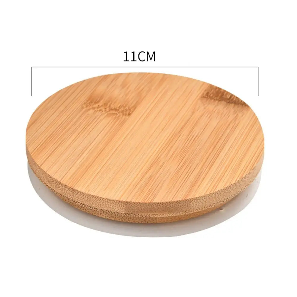 Bamboo Wood Cup Lid with Silicone Ring | Tea Set Cover