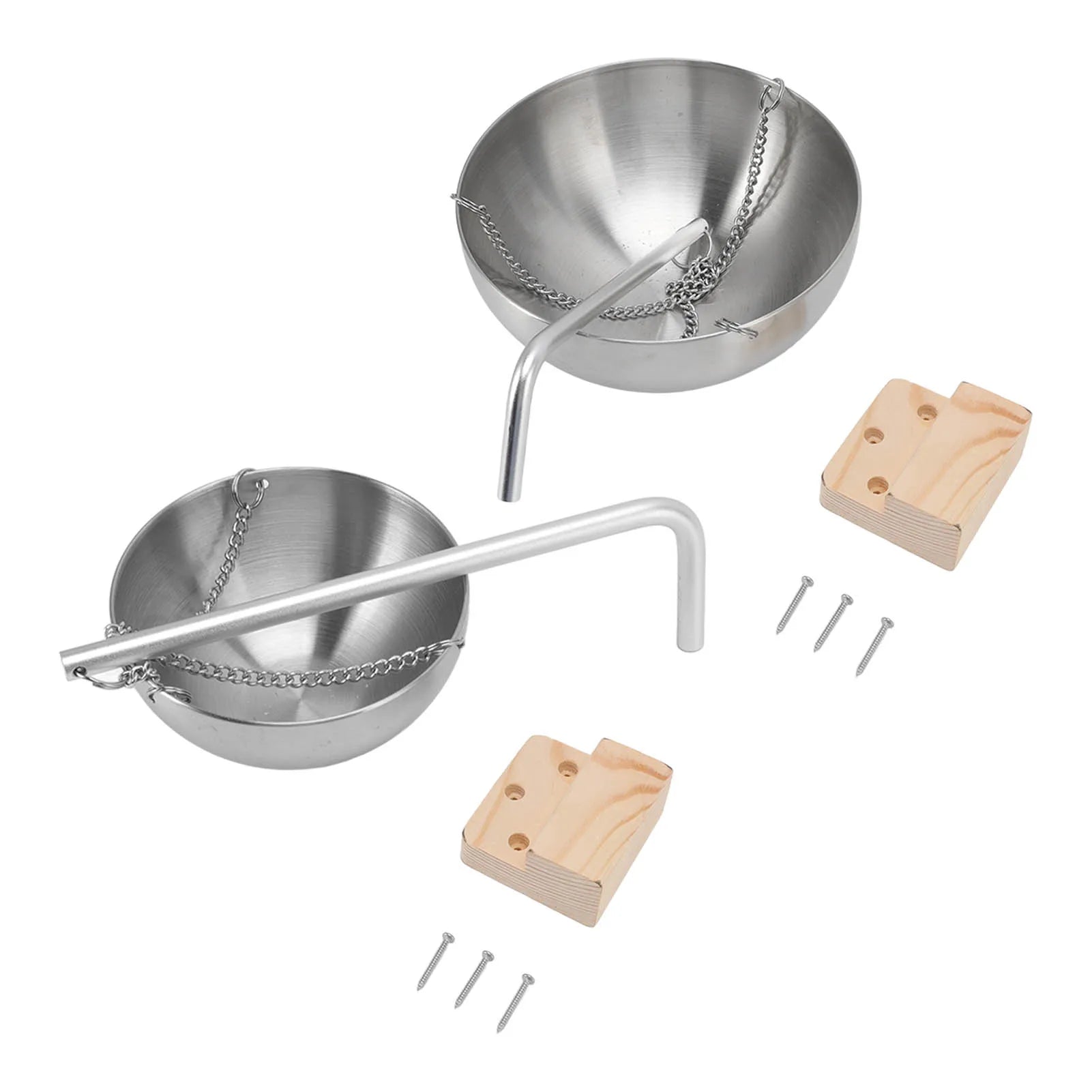 Sauna Essential Oil Bowl Stainless Steel Easy To Use Glossy Hanging Sauna Oil Cup Swingable with Wooden Block for Relaxing Peaceful Pleasures Health and Wellness