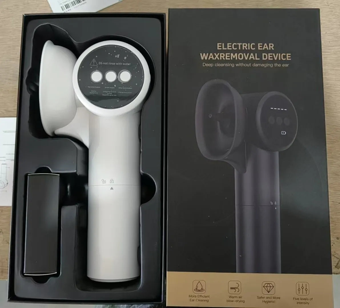 Electric Ear Wax Removal Tool – 2-in-1 Irrigator & Dryer Ear Cleaning Device Peaceful Pleasures Health and Wellness WHITE