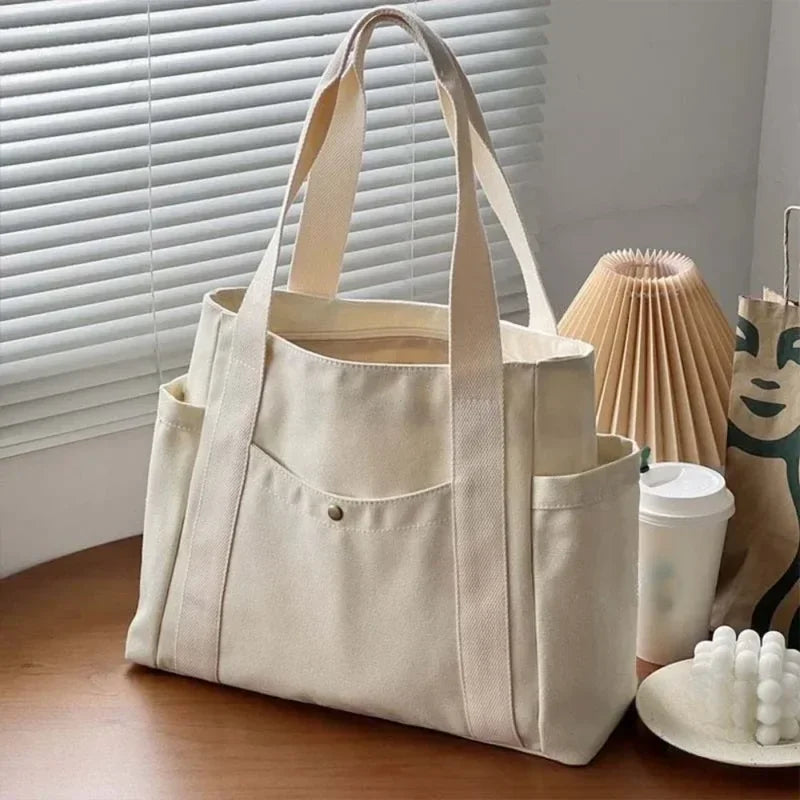 Large Canvas Tote Bag for Women – Work, School & Commute Canvas Tote Bag Peaceful Pleasures Health and Wellness
