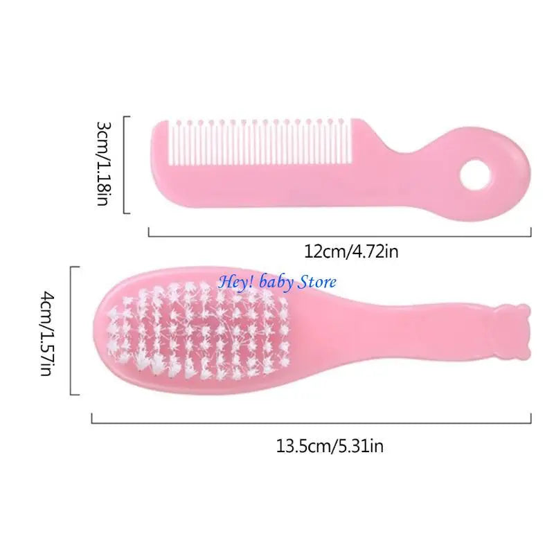 Baby Hair Brush & Comb Set – Cradle Cap Scalp Massage Newborn