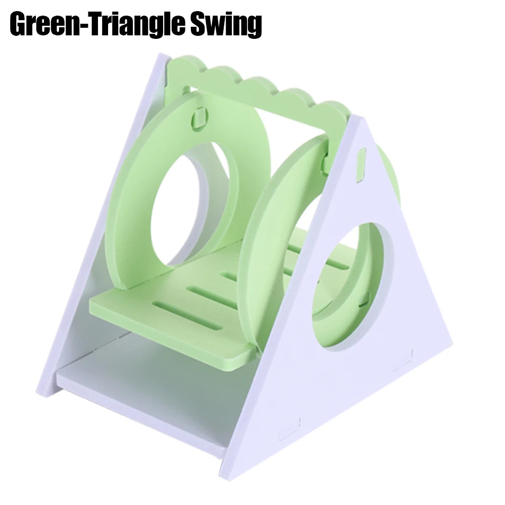 Wooden Hamster Toy Set – Seesaw, Swing & Playhouse