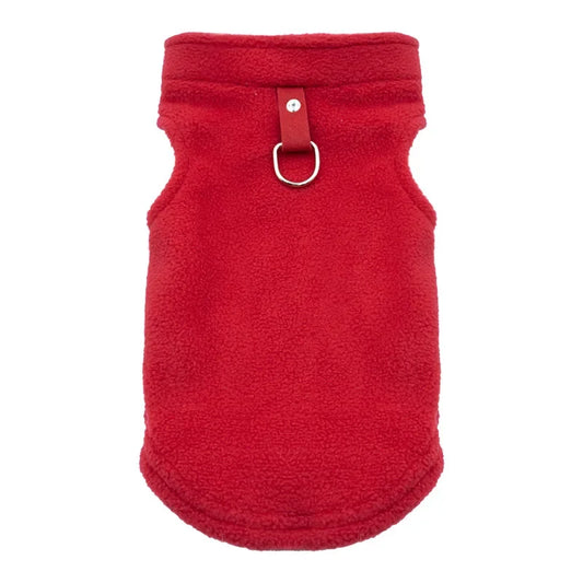 Polar Fleece Cat & Dog Vest – Cozy Soft Pet Hoodie S/M/L Pet Fleece Vest Peaceful Pleasures Health and Wellness Red S-34X26cm