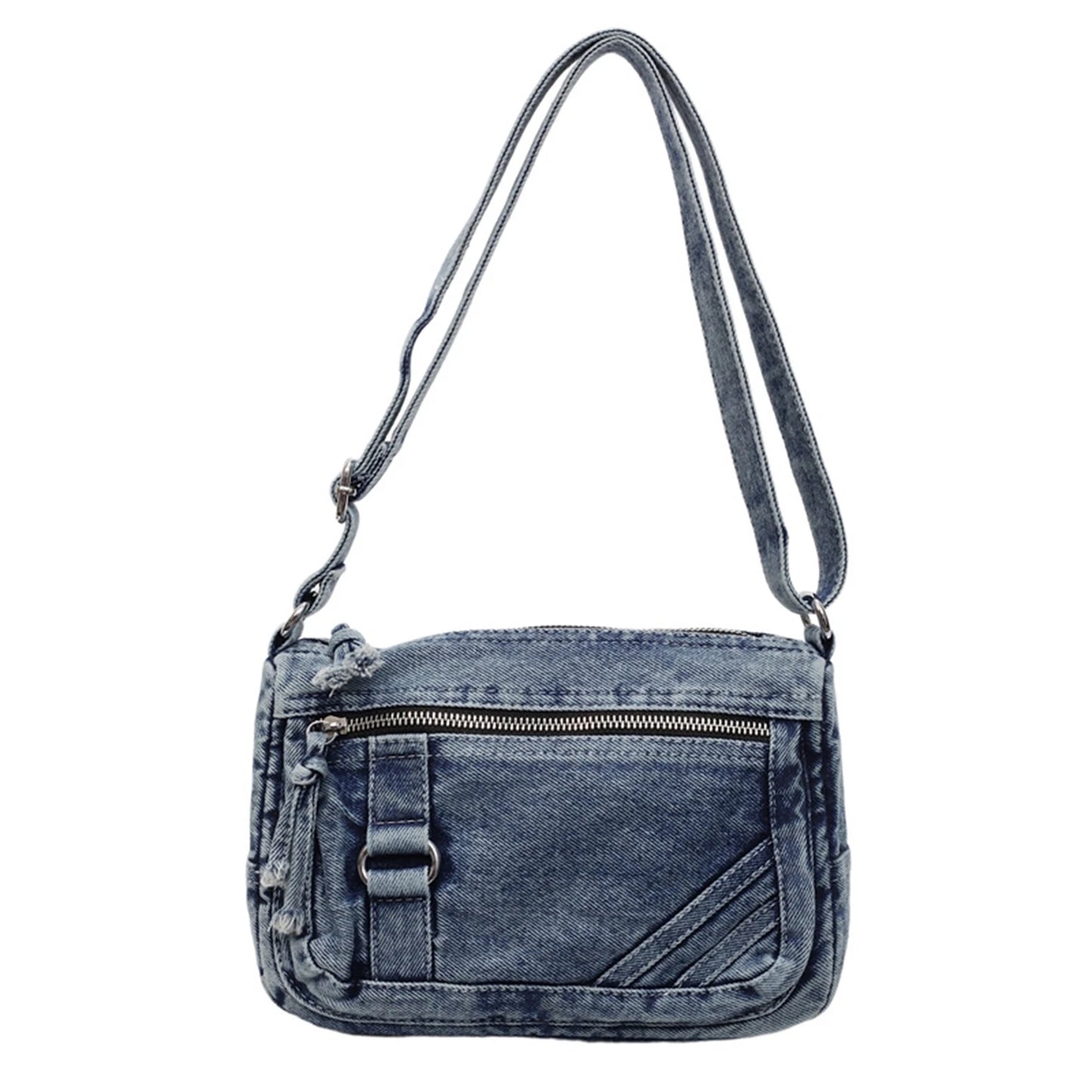 Simple Denim Purse Crossbody Bags Portable Hands-Free Purse Casual Handbags for Daily Shopping Travel Peaceful Pleasures Health and Wellness Blue
