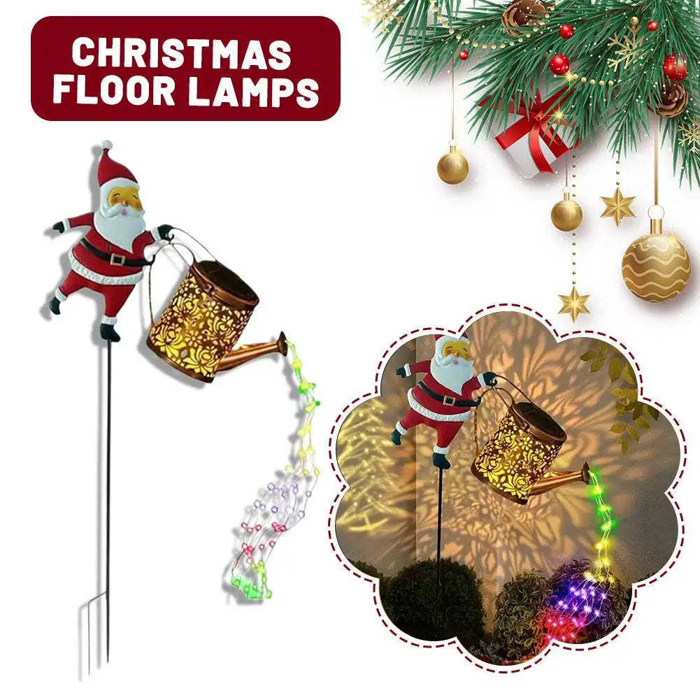 Solar Santa Claus Hanging Kettle Lantern – Outdoor Garden Decor