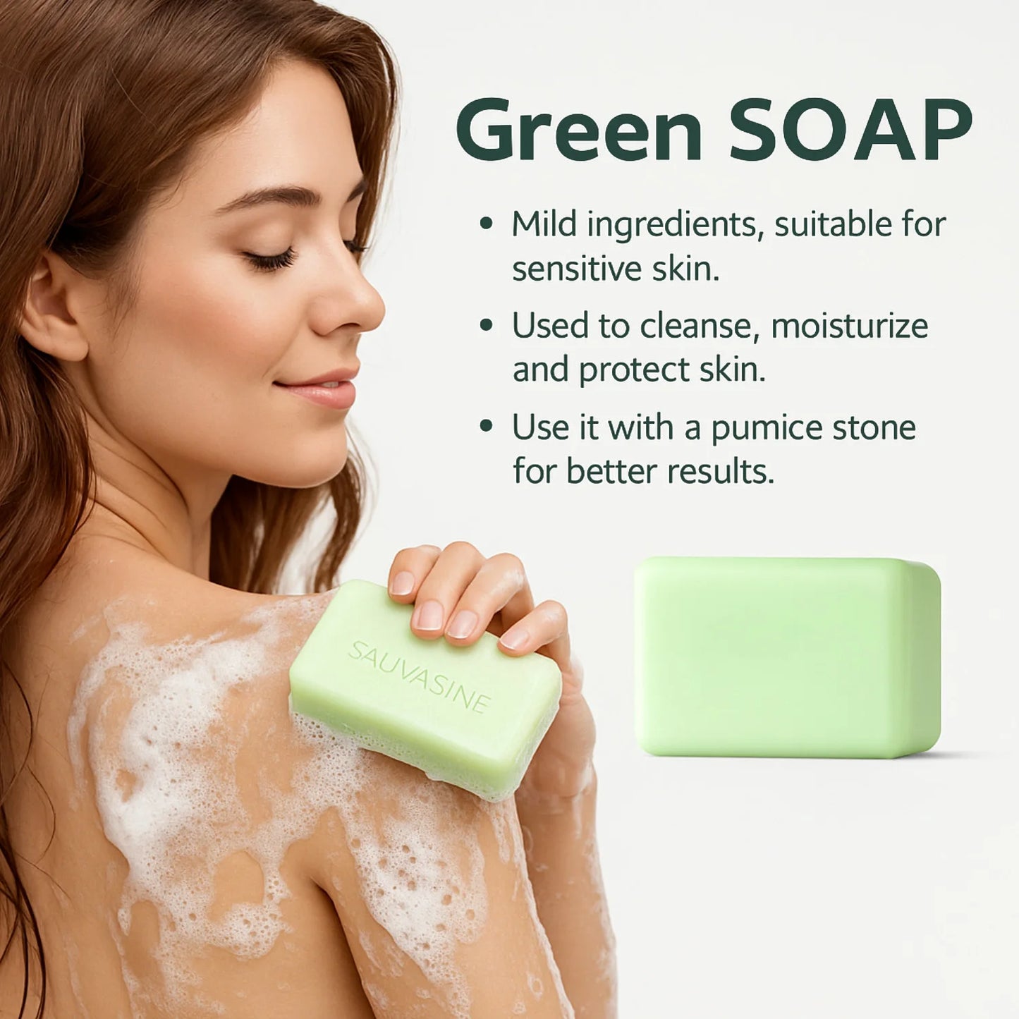 SAUVASINE Tea Tree Oil Soap Bar – Deep Cleansing, 100g