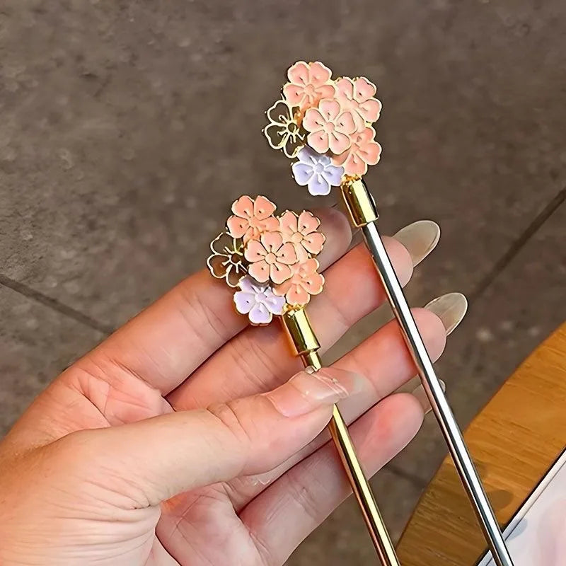 Hot 1Pc Stainless Steel Cherry Blossom Spoon Fork Coffee Spoon Kitchen Star Long Handle Stirring Spoons Kitchen Coffee Tableware Peaceful Pleasures Health and Wellness