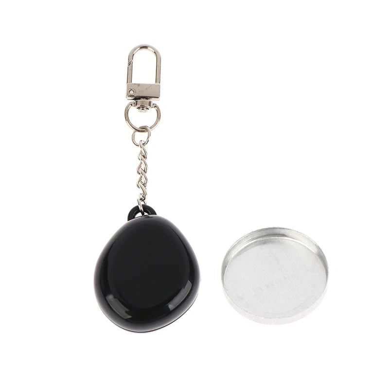 Colorful Keychain Empty Makeup Compact Diy Refill Case With Aluminum Tray Portable Cosmetic Storage Small Blush Container Peaceful Pleasures Health and Wellness Black Keychain