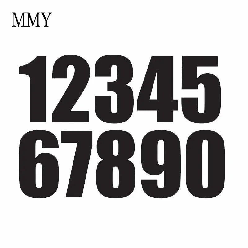 10cm Each Tall 0-9 Numbers Funny Vinyl Decal Sticker Car Stickers Window Peaceful Pleasures Health and Wellness Red