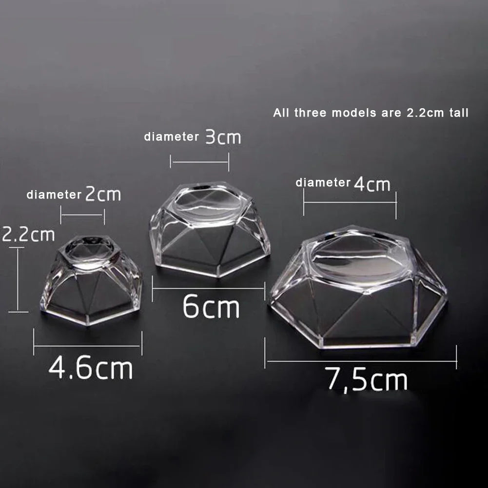 Acrylic Hexagon Crystal Ball Display Stand – S/M/L Sphere Base