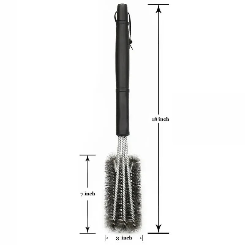 Grill Cleaning Brush BBQ Tool Grill Brush 3 Stainless Steel Brushes In 1 Cleanin Bbq Accessories Best Cleaner Barbecue bbq Peaceful Pleasures Health and Wellness