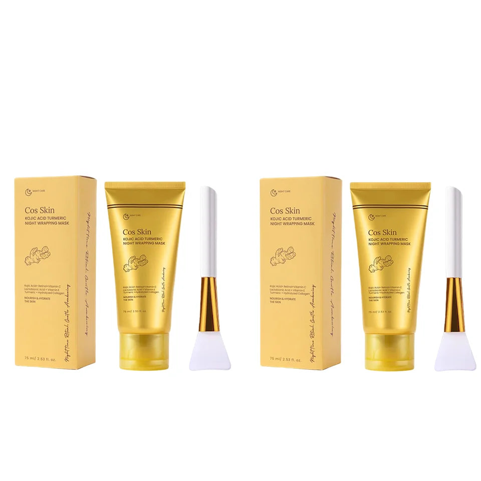Kojic Acid & Turmeric Overnight Peel-Off Mask | Glowing Skin Overnight Face Mask Peaceful Pleasures Health and Wellness 2 Sets