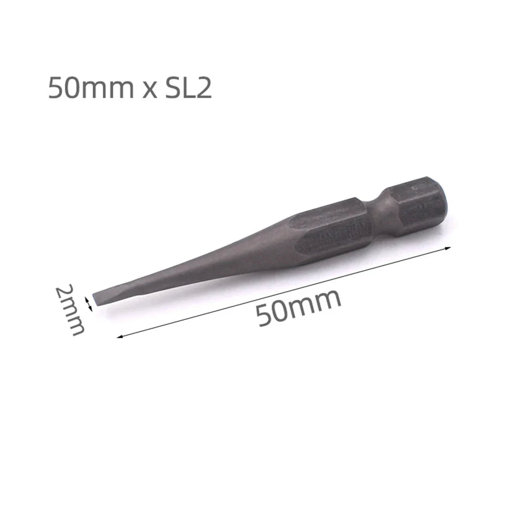 50mm Hex Screwdriver Bits Set – PH1 PH2 PH3 & Slotted SL3–SL6