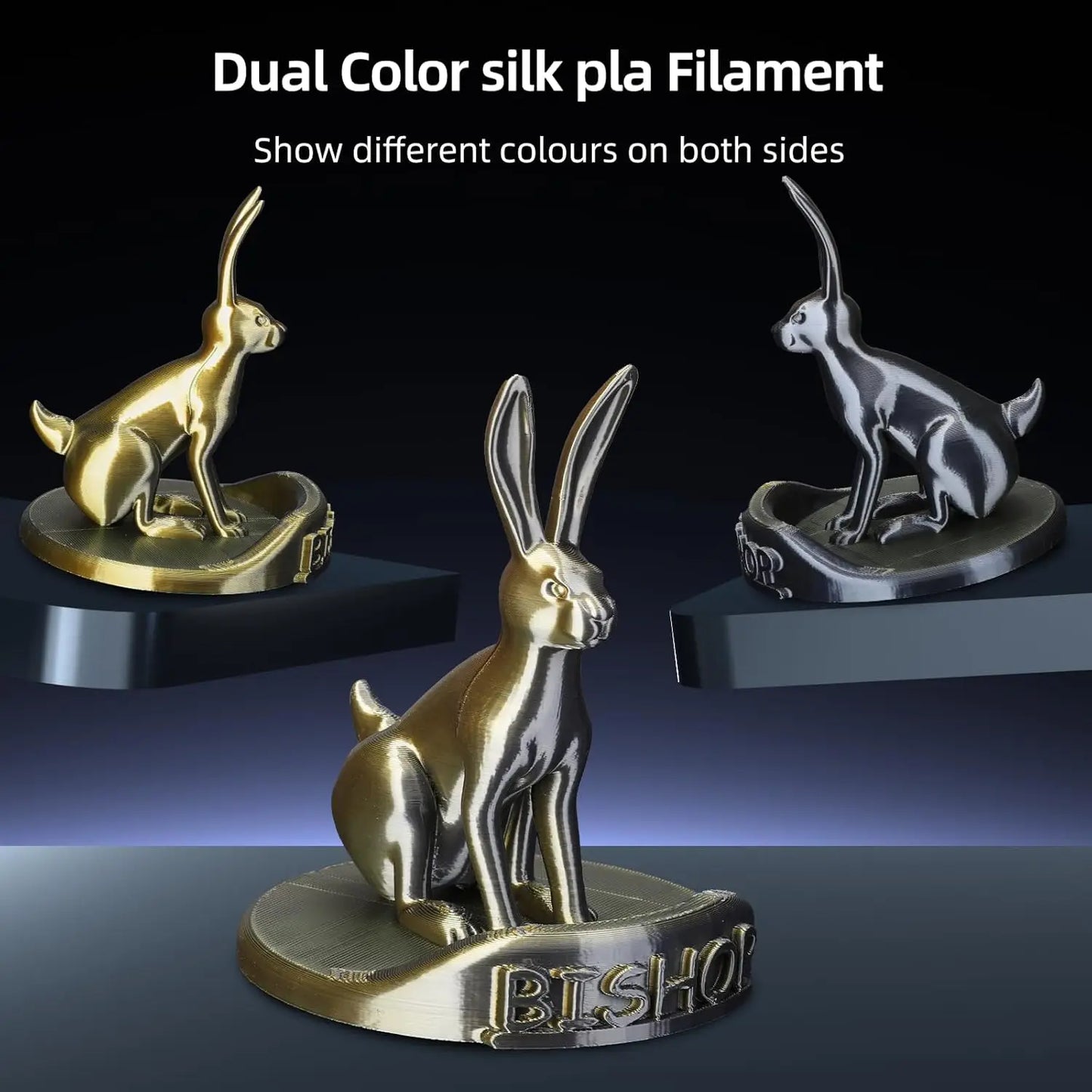 Silk PLA Filament 1.75mm Bundle – Dual Color 4×250g Spools