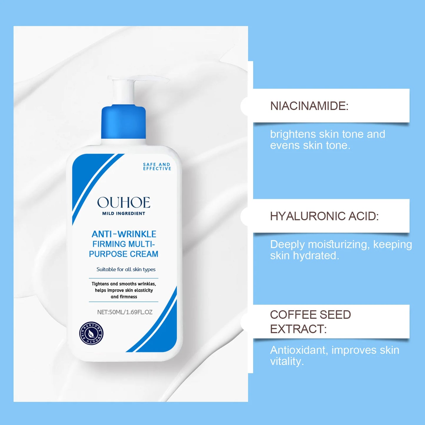 OUHOE Moisturizing Cream Hydrating and Moisturizing Enhance Skin Elastic Moisturizing Gloss Refreshing Skin Rejuvenation Skin Ca Peaceful Pleasures Health and Wellness