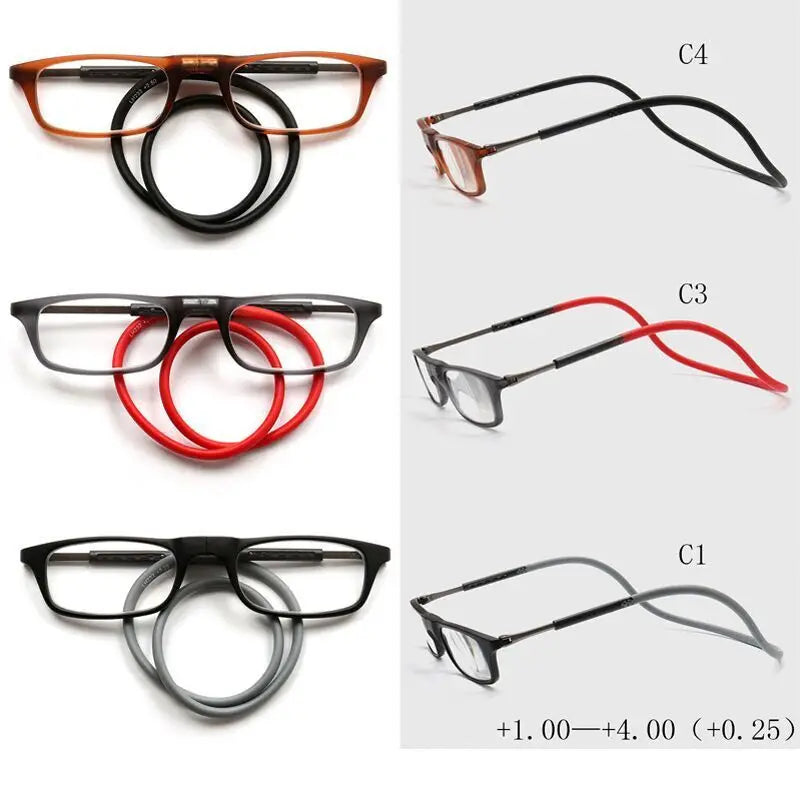 New Folding Neck Hanging Presbyopia Glasses Hd Resin Fashion Magic Magnet Presbyopia Glasses Presbyopic Eyeglasses Peaceful Pleasures Health and Wellness