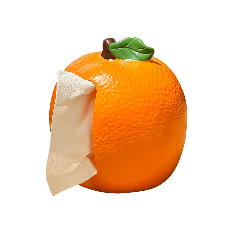 Cute Orange Tissue Box, Household Living Room Tissue Dispenser, Tabletop Decorative Ornament, Cartoon Napkin Tissue Storage Box Peaceful Pleasures Health and Wellness