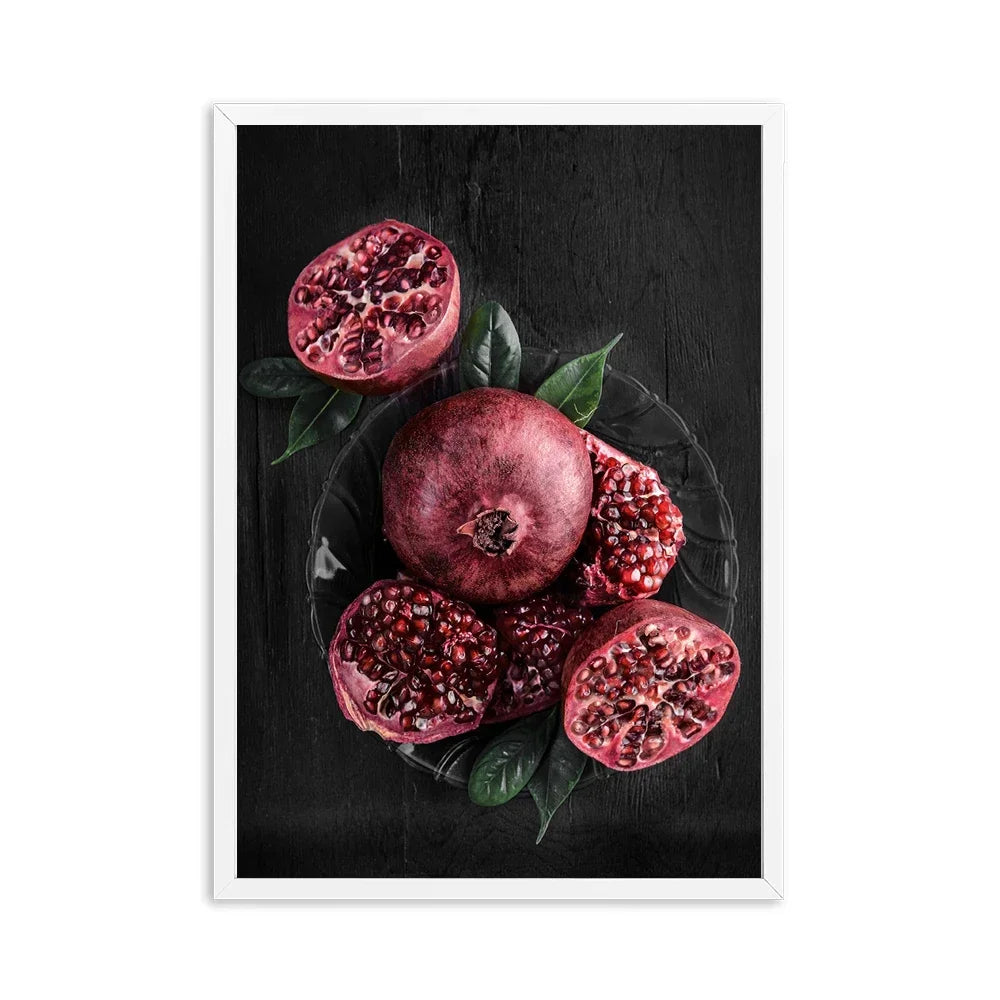 Pomegranate Blueberry Canvas Wall Art | Kitchen Food Poster