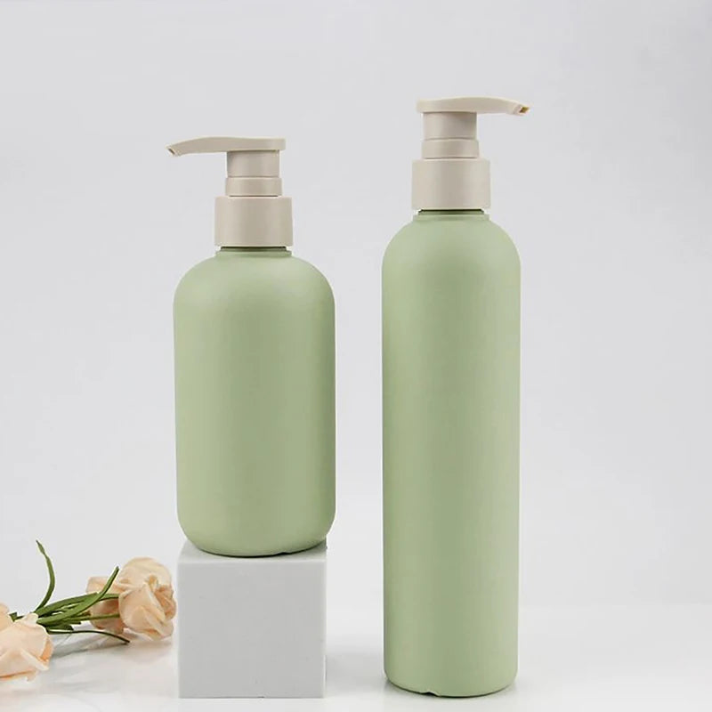 Green Refillable Foaming Soap Dispenser Portable Rustproof Plastic Shampoo Shower Round Gel Bottle Kitchen Bathroom Accessories Peaceful Pleasures Health and Wellness